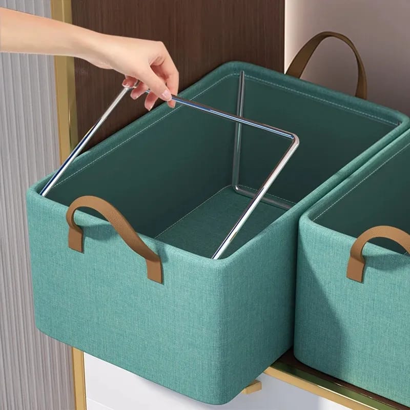 Storage Bins Large Fabric Storage Baskets for Shelves, Decorative Linen Closet Baskets with Handles for Organizing, Shelf,Clothes, Home, Office