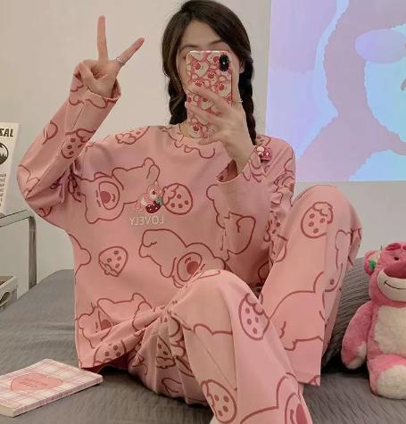 Women Pajamas Pyjamas Set Sleepwear Pijama Suit Female Sleepwear Two Piece Spring Pjs Loungewear for all Sizes for Lady