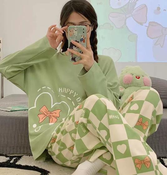 Women Pajamas Pyjamas Set Sleepwear Pijama Suit Female Sleepwear Two Piece Spring Pjs Loungewear for all Sizes for Lady