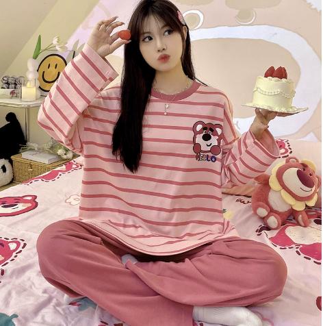 Women Pajamas Pyjamas Set Sleepwear Pijama Suit Female Sleepwear Two Piece Spring Pjs Loungewear for all Sizes for Lady