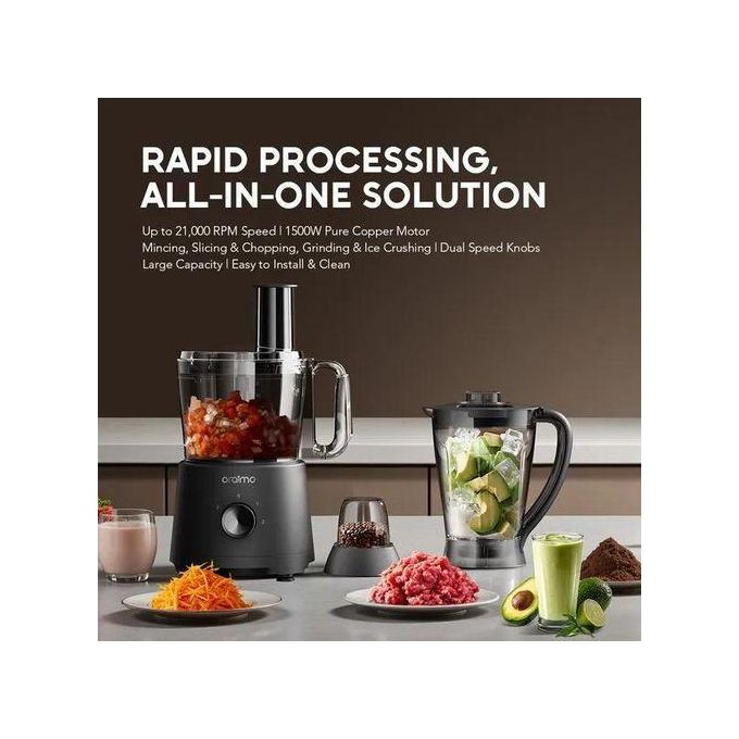 Oraimo Electric Home Multifunction OmniBlend 1500W 4 in 1 Juicing, Blending chopping & grinding Multifunctional Blender