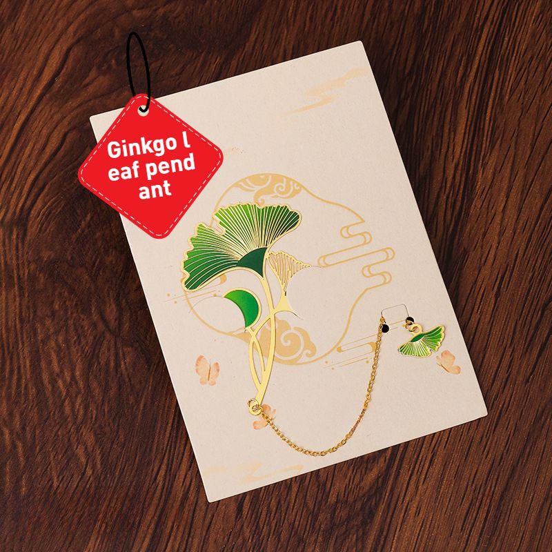 FBMCreative Metal Painted Bookmark - Chinese Style Brass Tassel - Retro School Gift Precious Item Bookmark Colorful 75mm*54mm