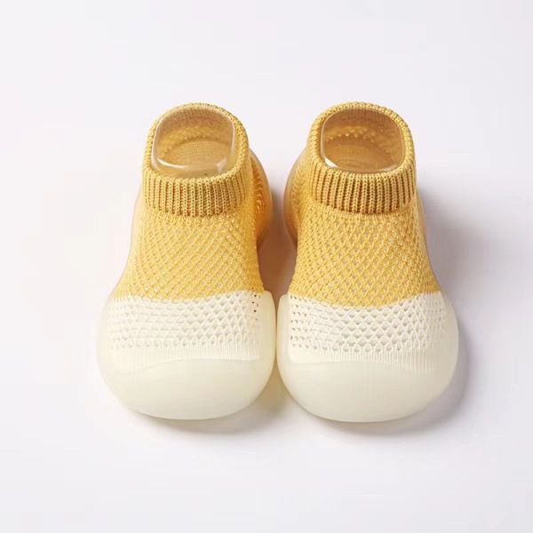 Newborn Baby Boy Shoes Embroidery Pattern Nonslip Floor Socks Kids Girls Soft Rubber Sole Crib Toddler Booties Child Sneakers Orange 18