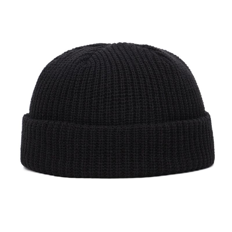 Fashion Hip Hop Beanie Knitted hat Men Skullcap Women winter Warm Brimless Baggy Melon Hats & Caps Autumn and winter short domed knitted wool hat Men's and women's warm pullover cold hat thin melon bl