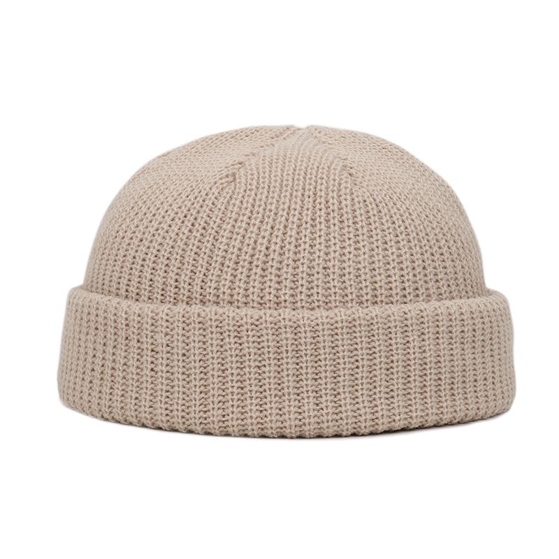Fashion Hip Hop Beanie Knitted hat Men Skullcap Women winter Warm Brimless Baggy Melon Hats & Caps Autumn and winter short domed knitted wool hat Men's and women's warm pullover cold hat thin melon bl