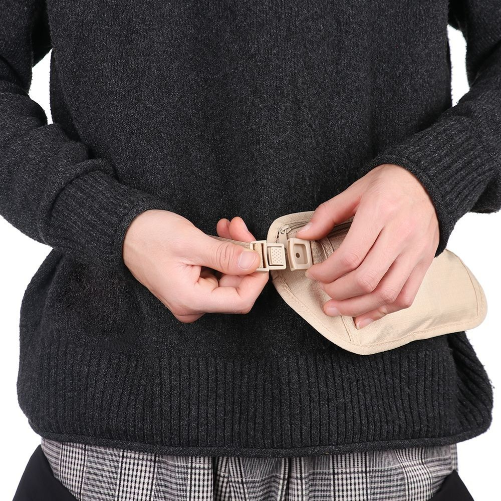Cloth Waist Bags Travel Pouch Hidden Wallet Passport Money Waist Belt Bag Slim