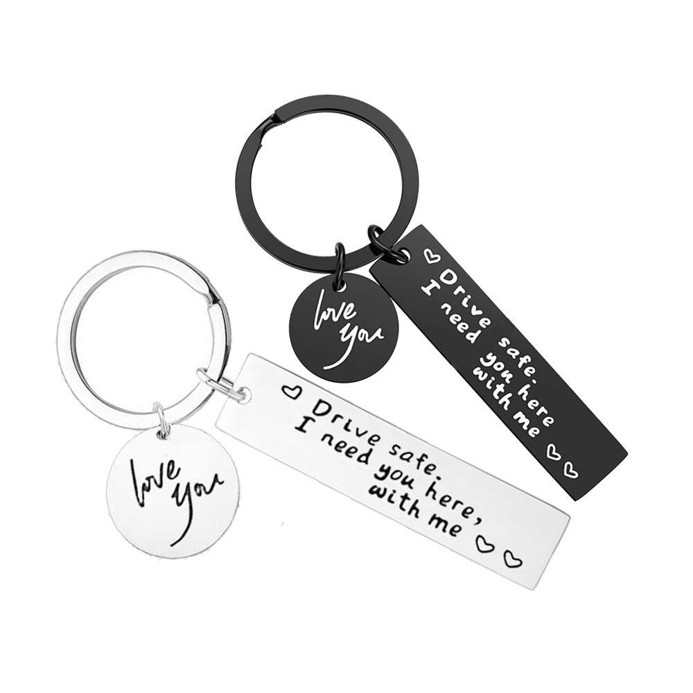 Line couple pendant; custom text puppy object; forget me college student keychain; anti-loss minority Color 1 Medium