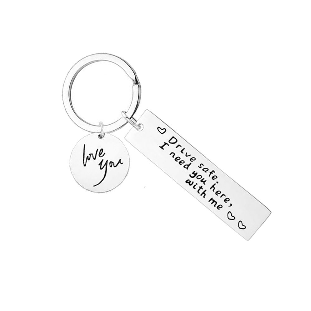 Line couple pendant; custom text puppy object; forget me college student keychain; anti-loss minority Color 1 Medium