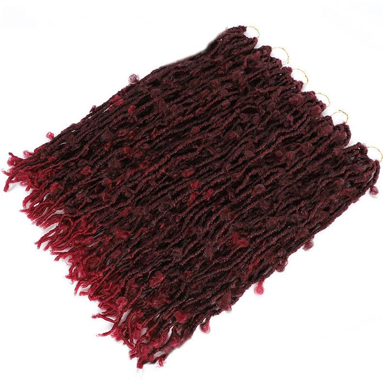 Long Curly Hair Butterfly Locs Crochet Hair Goddess Dirty Braids Synthetic hair Wig 1 B 12 inch