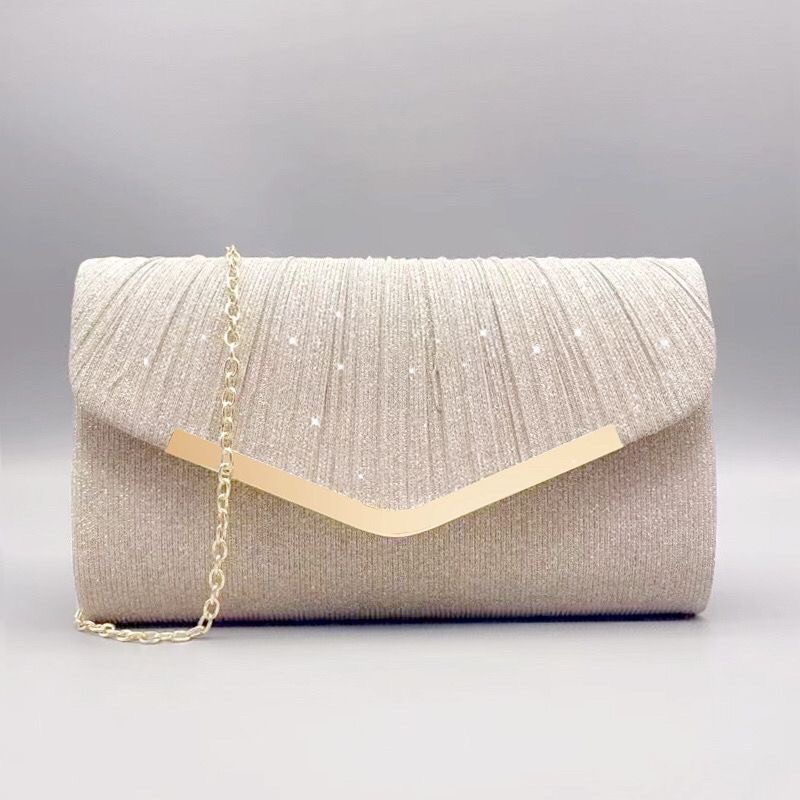 Silver Clutch Bags, Women's Clutches Evening Bags with Detachable Chain, Sequin Bag Envelope Handbags Purses for Women Bridal Prom Party Wedding black One size fits all