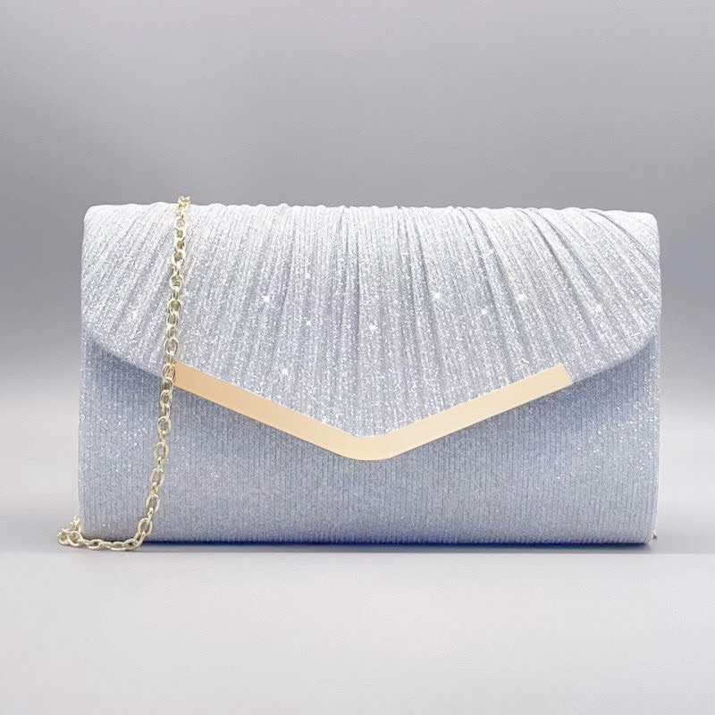 Silver Clutch Bags, Women's Clutches Evening Bags with Detachable Chain, Sequin Bag Envelope Handbags Purses for Women Bridal Prom Party Wedding black One size fits all