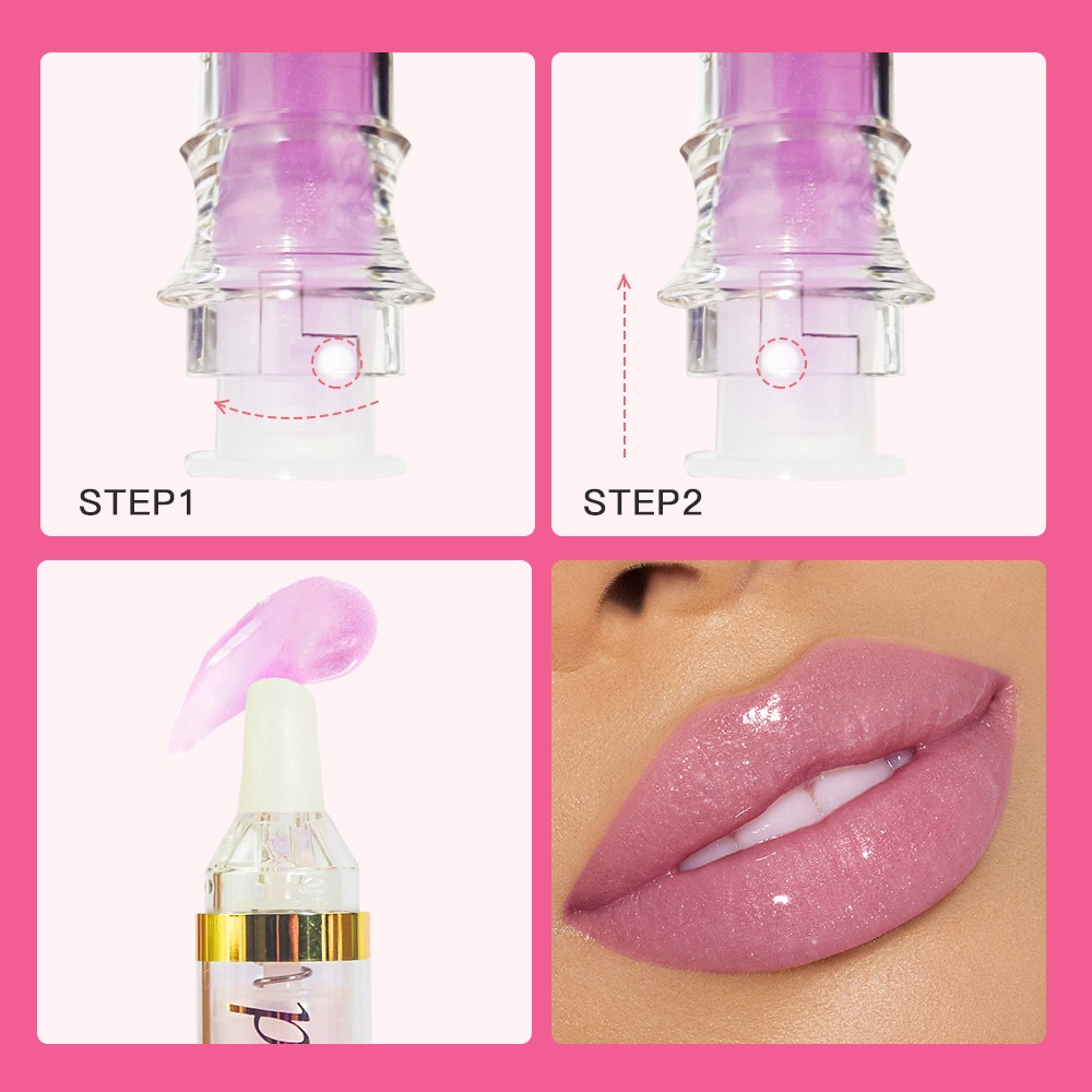 Plumping Mirror Finish Hydrating Lip Lacquer - Reduces Lip Lines with Pearl Shimmer Clear Formula Lip Glosses Lipstick 01# 5ml