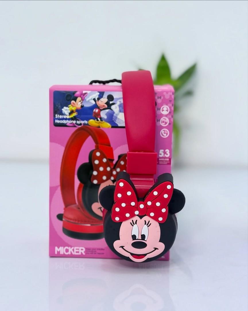 Mickey Original Wireless Headphone Bluetooth 6.0 Stereo With Mic Support TF Card Wireless Kids Girl Earphone Birthday Gift