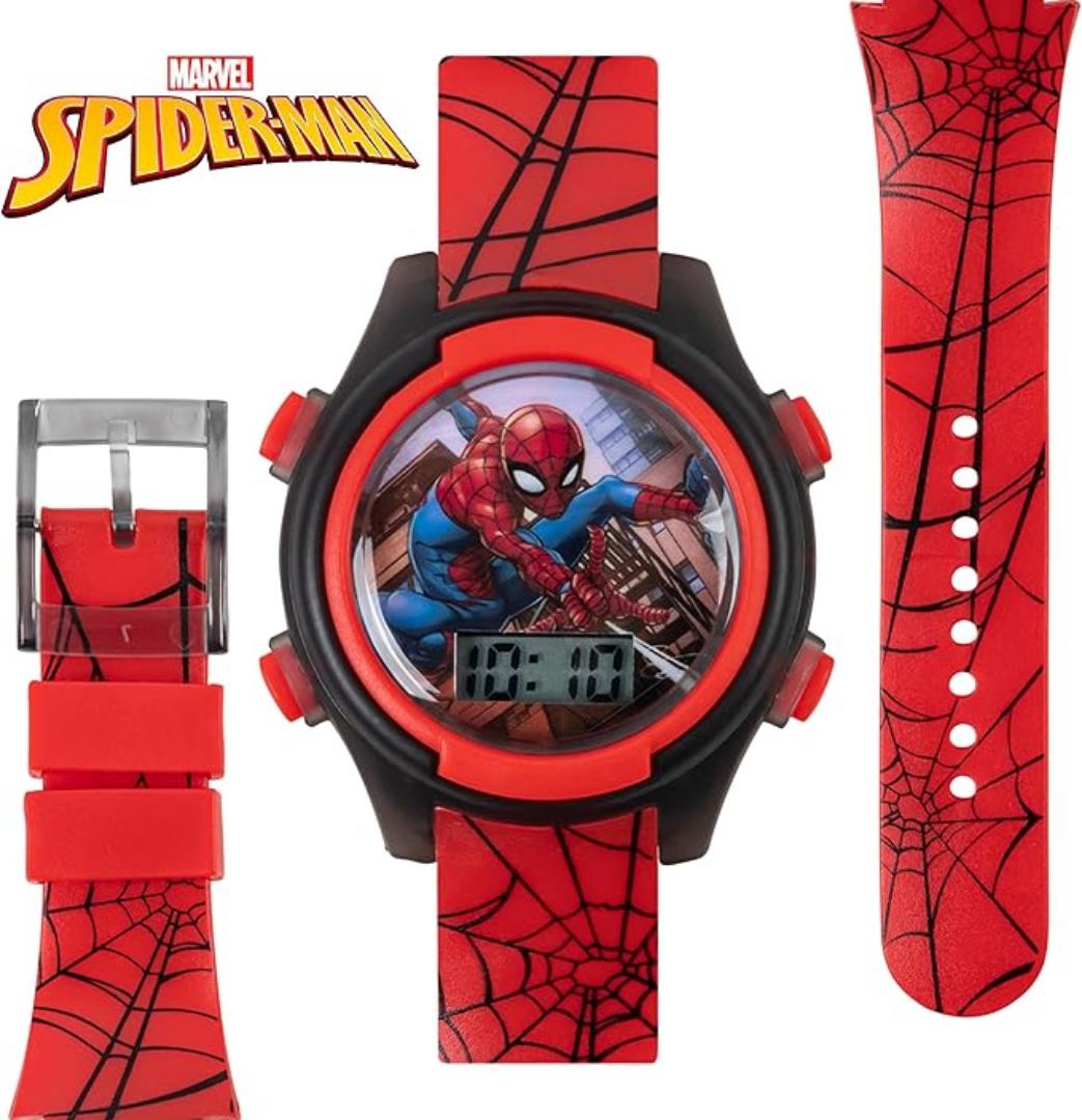 Marvel Spider-Man Kids Watches – Digital Display, Interactive Features, Adjustable Strap, Vibrant Spider-Man Graphics, Durable for Active Kids