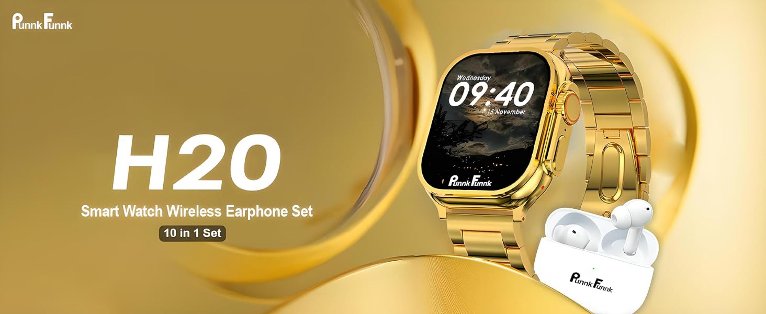 H2O Ultra Smart watch + Earpods set Men Women Smart Watch H30 H20 H12 Touch Smartwatches Waterproof Sports Men Wrist Watch Bluetooth Original Heart Rate Smart Bracelet Smart Band Unisex Watch