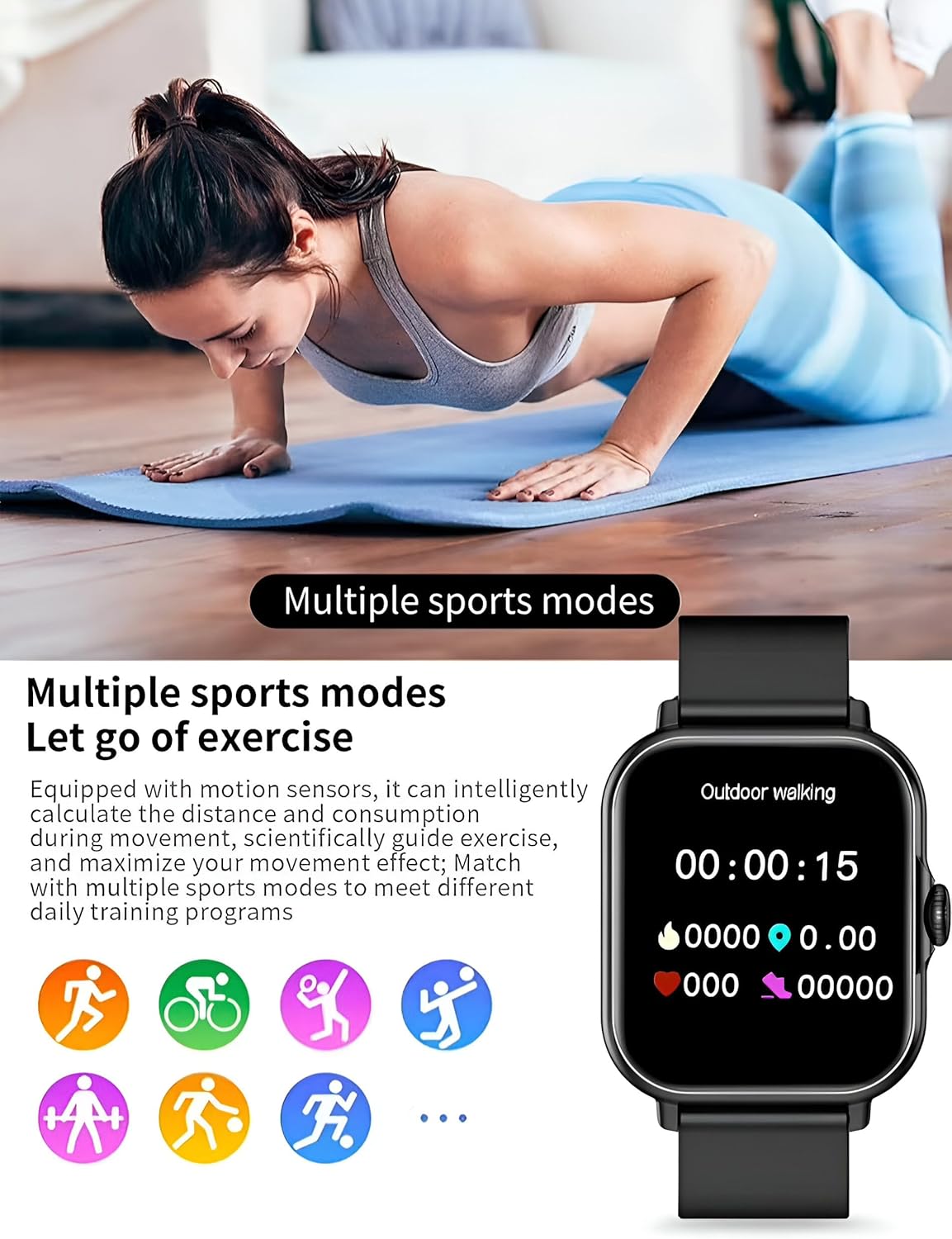 7 IN 1 A58 Plus 2024 Women's Luxury Gold Watch Unique Gift Set Jewellery Gold Necklace Ring Double Band Smart Watch+ Additional Women's Diamond Set Small Gold Watch Necklace Ring Earrings Bracelet Set