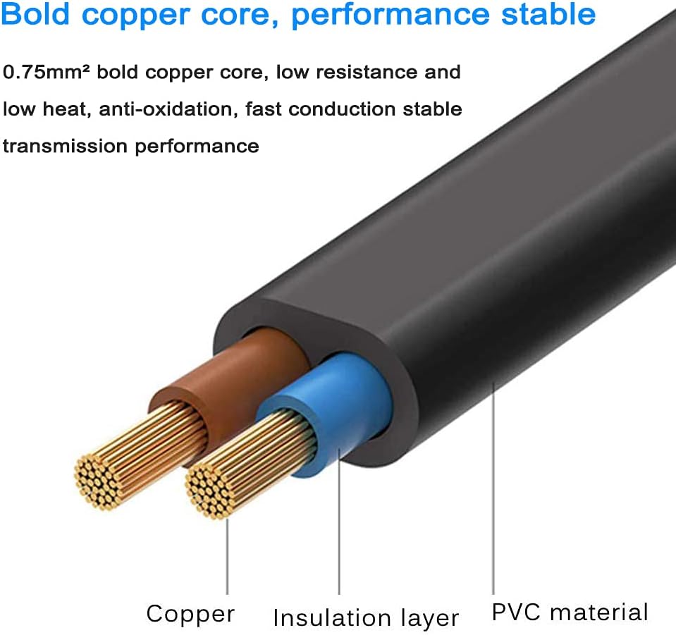 Long Lasting Durable UK Fused 2 Pin Power Cable with UK Plug Connector 1.5 Metres | Electric Cord fused Power Cable 2Pin Cable 1.5 Metres 250V 2.5A Power Cord UK Power Cable for TV Printers Radio
