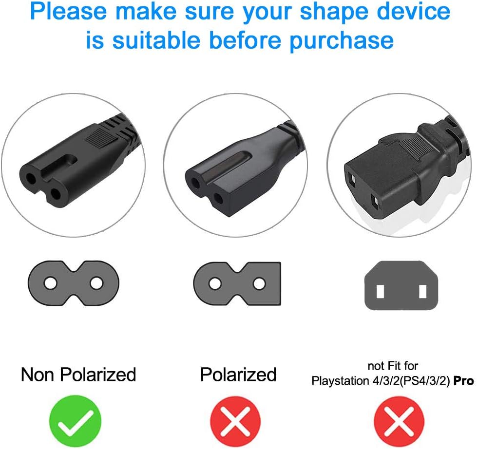 Long Lasting Durable UK Fused 2 Pin Power Cable with UK Plug Connector 1.5 Metres | Electric Cord fused Power Cable 2Pin Cable 1.5 Metres 250V 2.5A Power Cord UK Power Cable for TV Printers Radio
