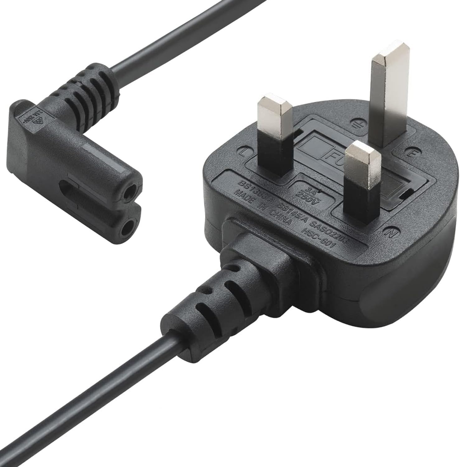 Long Lasting Durable UK Fused 2 Pin Power Cable with UK Plug Connector 1.5 Metres | Electric Cord fused Power Cable 2Pin Cable 1.5 Metres 250V 2.5A Power Cord UK Power Cable for TV Printers Radio