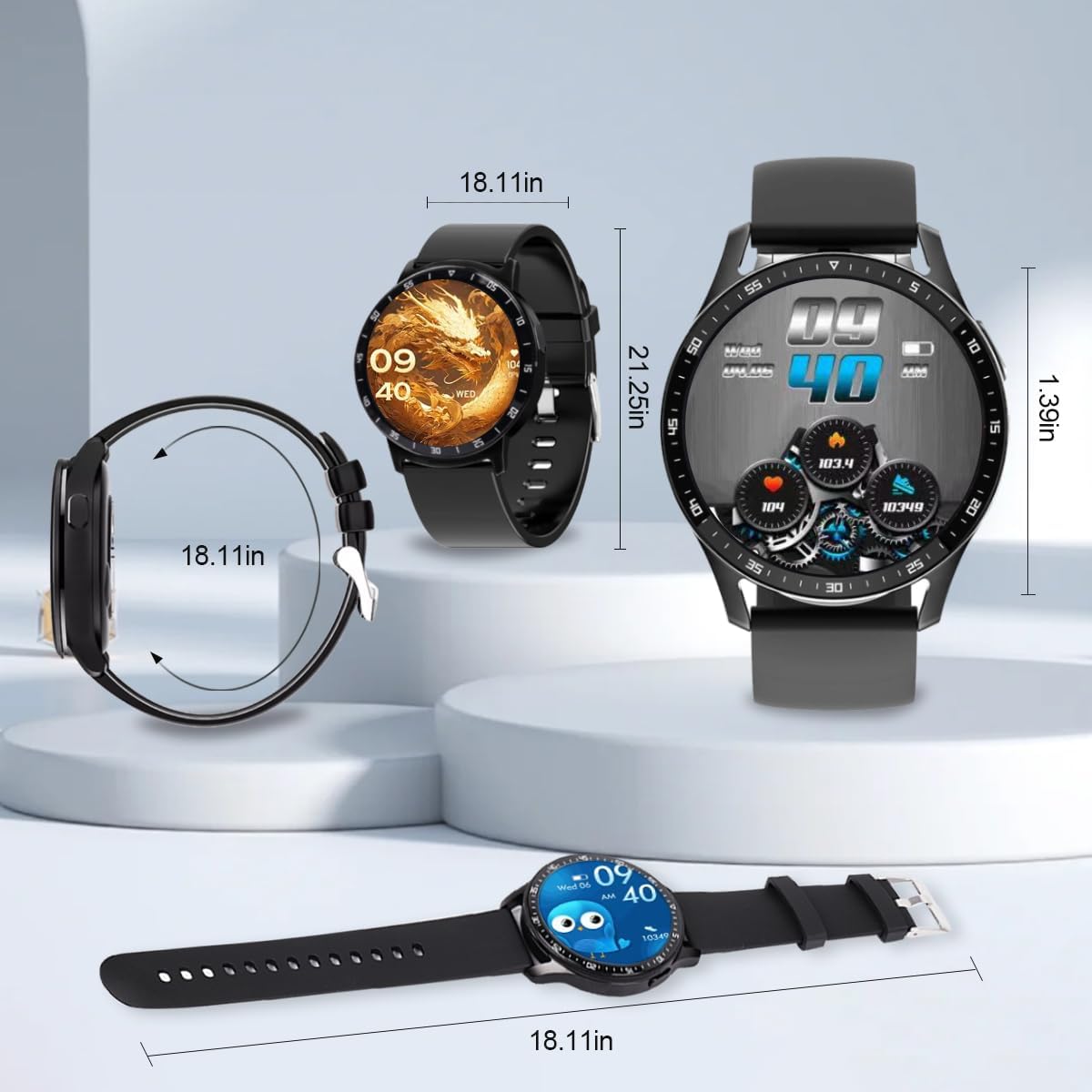 2025 Smart Watch Bluetooth Call Wristwatch ECG+ Earbuds + Three 3 Straps  Fitness monitor Heart Rate Blood Pressure Monitor Tracker Sports Smartwatch Men/Women IP67 Waterproof Smartwatch