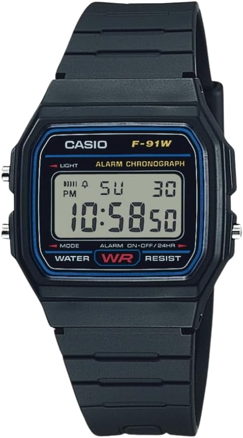 Casio F91W Series | Digital Watch | LED Light | 1/100 SEC Stopwatch | Regular Time Keeping (HR, Min, SEC, PM, Date, Day) | Daily Alarm | Lightweight | 7 Year Battery