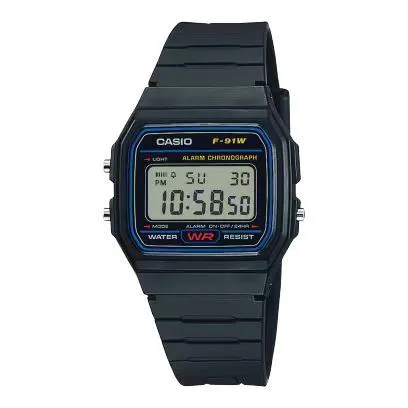 Casio F91W Series | Digital Watch | LED Light | 1/100 SEC Stopwatch | Regular Time Keeping (HR, Min, SEC, PM, Date, Day) | Daily Alarm | Lightweight | 7 Year Battery