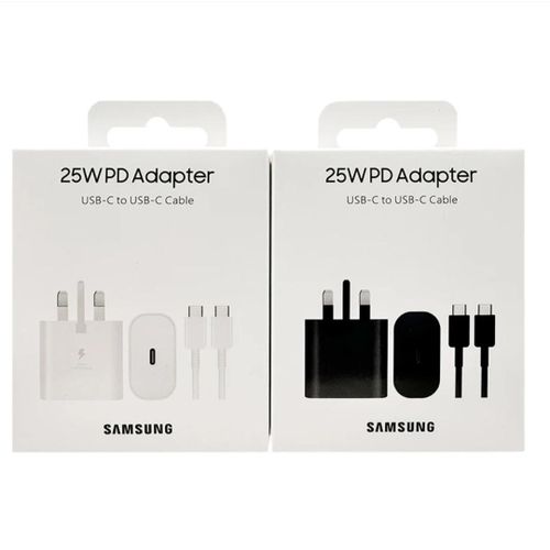 Samsung 25W Super Fast Charger Adapter With Type C To C Output For Galaxy A06, A16, A26, A36, A56, A05, A05s, A14, A15, A23, A24, A25, A33, A34, A35, A53, A54, A55, A73, A74, A75