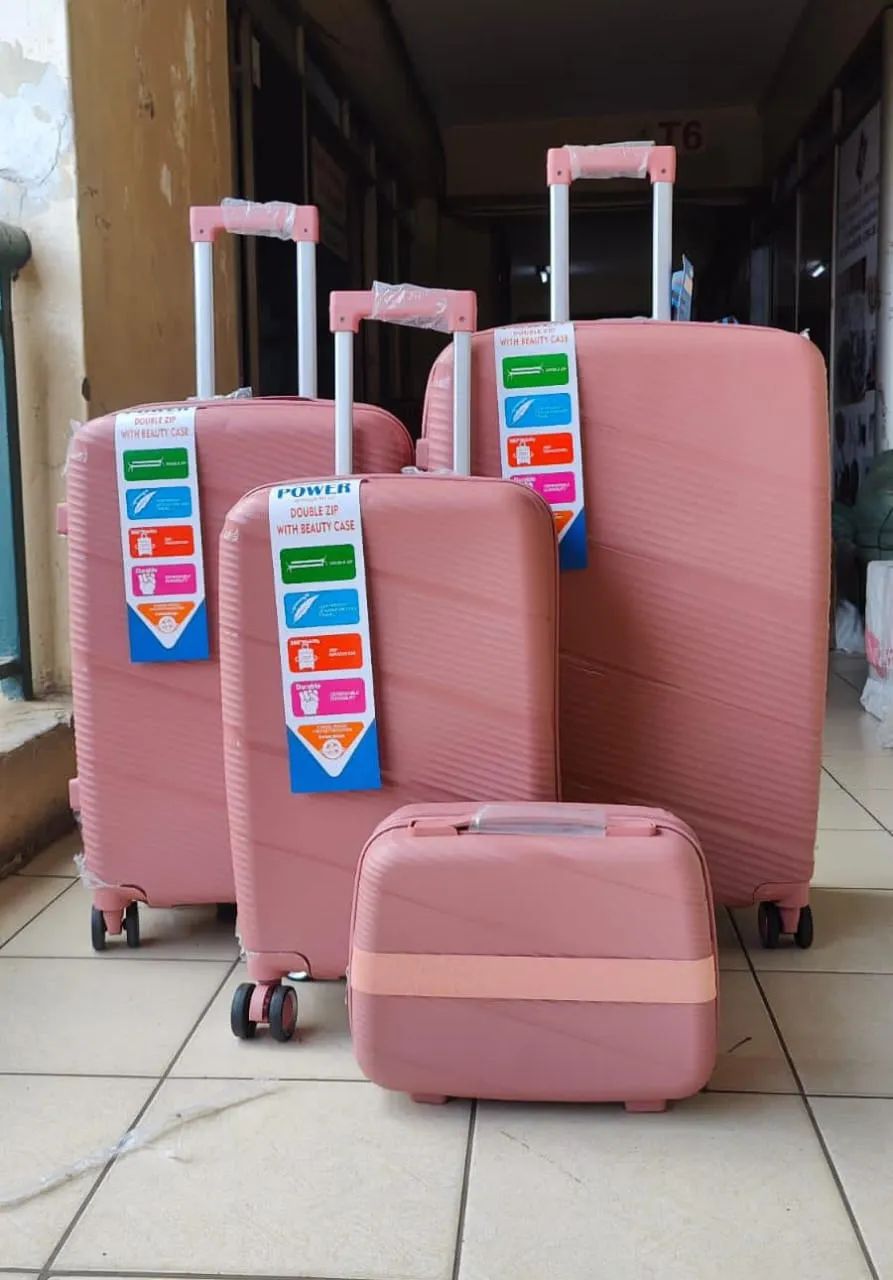 4 in 1 Luxurious Unbreakable Travel Suitcase Size 3 ▪Zipper closure frame. ▪360 Easy-glide spinner wheels. ▪Telescopic handle system. Luggage Bags