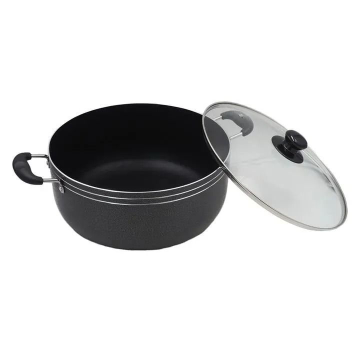 TC 14pcs Nonstick Cookware Set Cooking Pots Aluminium Sufuria set with glass lids (20/22/24/28/30 cm Pots +26 cm frying pan)