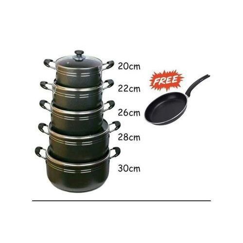 TC 14pcs Nonstick Cookware Set Cooking Pots Aluminium Sufuria set with glass lids (20/22/24/28/30 cm Pots +26 cm frying pan)