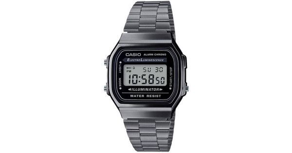 Casio Vintage A168WGG-1ADF Black Digital Dial Black | Digital Watch | LED Light | 1/100 SEC Stopwatch | Regular Time Keeping (HR, Min, SEC, PM, Date, Day) | Daily Alarm | Lightweight | 7 Year Battery