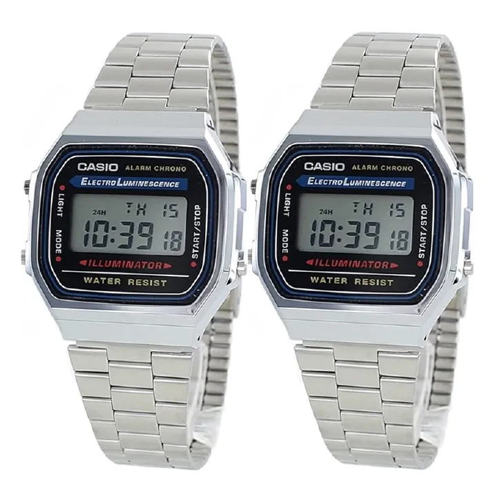 2 Casio Watches | Digital Watch | LED Light | 1/100 SEC Stopwatch | Regular Time Keeping (HR, Min, SEC, PM, Date, Day) | Daily Alarm | Lightweight | 7 Year Battery