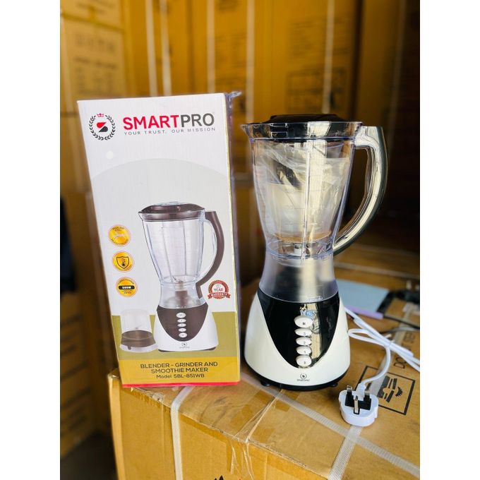 Smartpro 2-in-1 Electric Blender & Grinder - 500W Smoothie Maker With Mill - Model SBL-05WB, Electric Food Blender, Smoothie Blender With Grinder, Kitchen Blender Mill