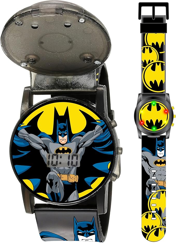 Avengers Spinner Kid's Watch with Light-Up Feature – Fun & Interactive Toy watch.Captain America Kids Digital Watch with Spinner & LED Lights | Cartoon Strap & Revolving Cap | Boys & Girls | Random Co