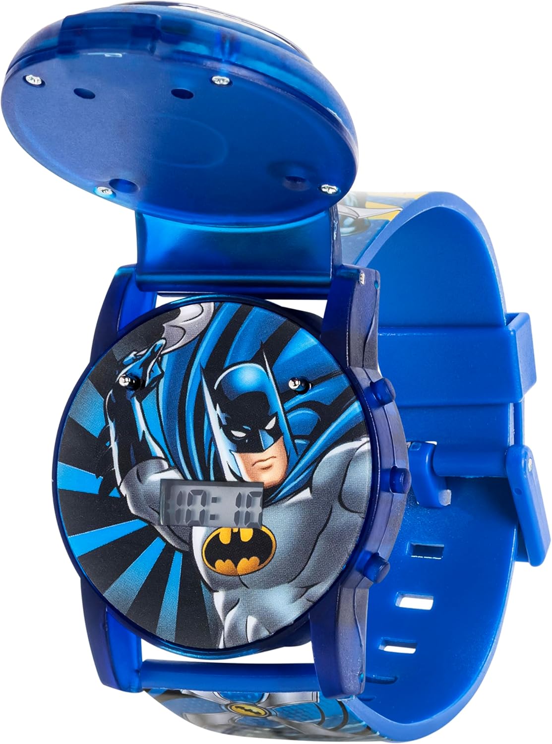 Avengers Spinner Kid's Watch with Light-Up Feature – Fun & Interactive Toy watch.Captain America Kids Digital Watch with Spinner & LED Lights | Cartoon Strap & Revolving Cap | Boys & Girls | Random Co