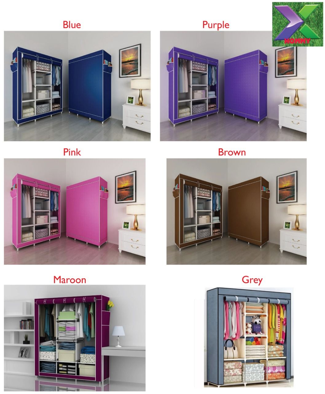 🌟✨ 3-Column Wooden Wardrobe Closet 🔶Pink 🔶Purple 🔶Brown 🔶Maroon 🔶Grey | Spacious Storage 🧥👗 | Strong & Stylish 🪵 | Modern Bedroom Organizer 🏡💖