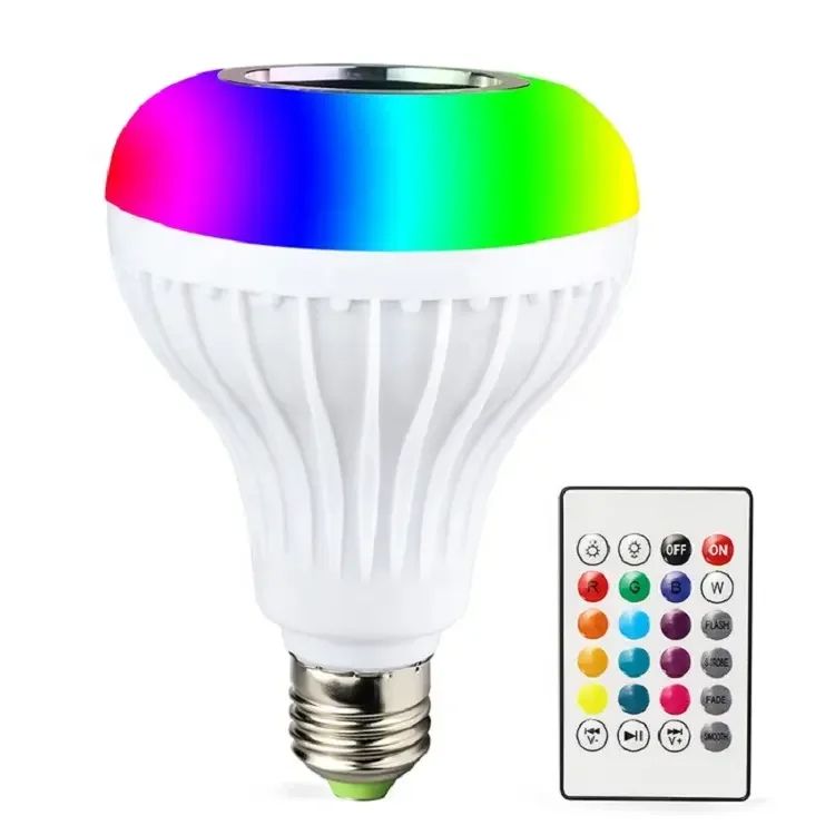 RGB Bluetooth LED Bulb with Remote Control – 2-in-1 Smart Music Speaker Light for Home Lighting & Ambience.