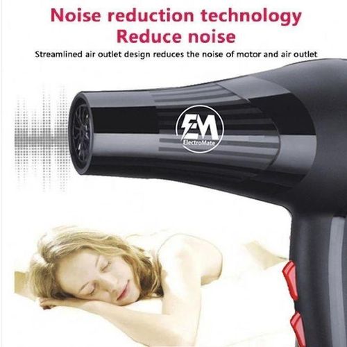 ElectroMate Blow Dryer 2200W – 3-Speed, 2-Heat Settings with Cool Shot, Ionic Technology, Nozzles & Combs | Powerful Hair Blower for Home & Salon.