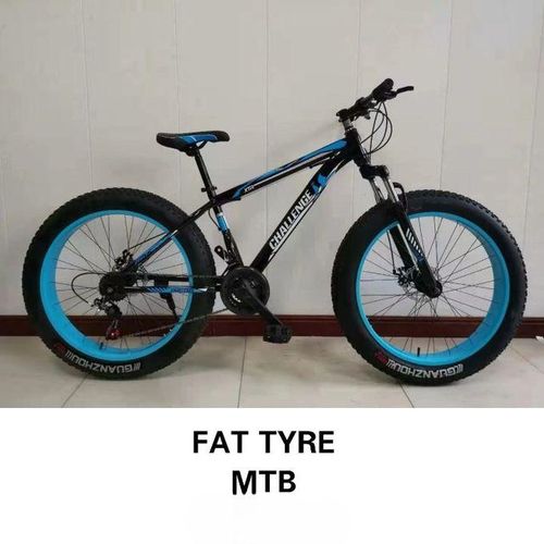 MTB Fat Tyre Mountain Bike  Heavy-Duty Steel Frame, 21-Speed Gears, Dual Suspension,  Knobby Fat Tires for Off‑Road & Urban Trails
