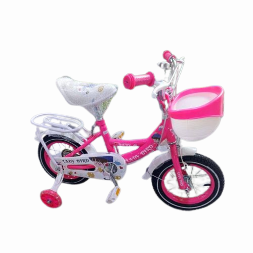 12‑inch Lady Bird Pink Single‑Speed Kids Bike – Training Wheels & Coaster Brake – Adjustable Seat & Handlebars – Ideal 2–4 Years Old Girls Bicycle