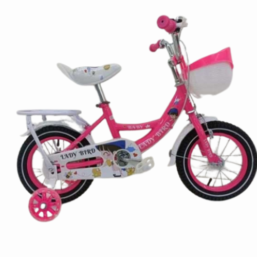12‑inch Lady Bird Pink Single‑Speed Kids Bike – Training Wheels & Coaster Brake – Adjustable Seat & Handlebars – Ideal 2–4 Years Old Girls Bicycle