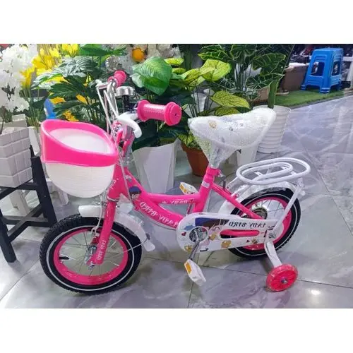 12‑inch Lady Bird Pink Single‑Speed Kids Bike – Training Wheels & Coaster Brake – Adjustable Seat & Handlebars – Ideal 2–4 Years Old Girls Bicycle