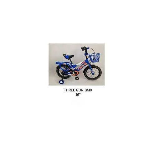 Premier 16‑inch Three‑Gun BMX Kids Bicycle – Steel Frame, Training Wheels, Front Basket & Mudguards – Adjustable Seat & Handlebars – Ideal for 4–7 Years Old