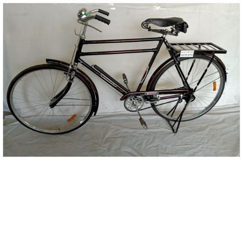 Traditional Black Mamba Raja/Royal Bicycle  28-Inch Heavy-Duty Steel Road Bike with Rear Carrier, Durable Frame & Retro Pedal Brake  Classic Commuter