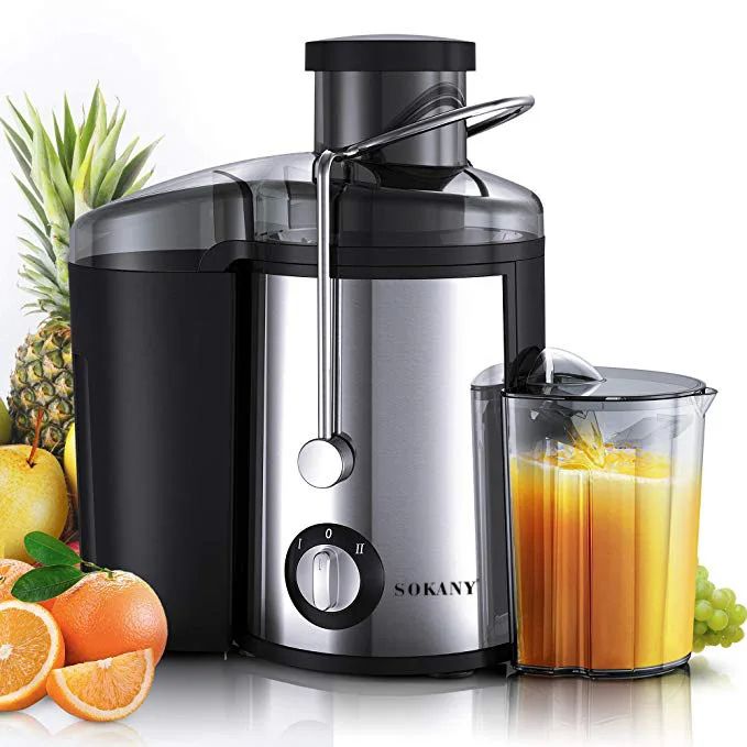 Juice Maker, Fruit & Vegetable Juicer, 800W Juice Extractor with Wide Mouth, 2-Speed Control, Easy Clean, Stainless Steel Body Sokany SK-4000