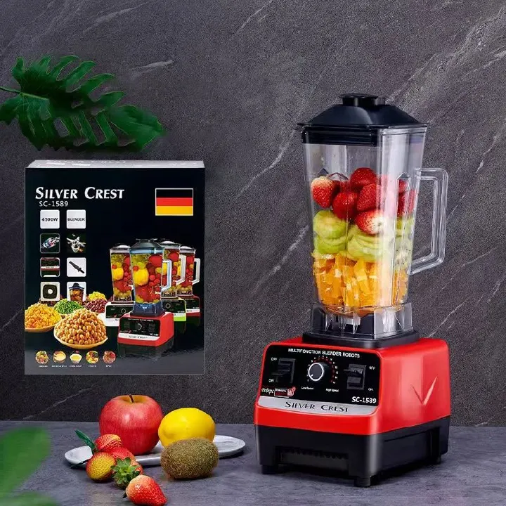 Silver Crest Blender 2L, 4500W Powerful Juice & Smoothie Maker, Ice Crusher, 15-Speed Juicer Mixer – Best for Kitchen, Commercial & Home Blending .