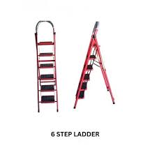 5-Step \ 6-Step Heavy Duty Metal Ladder – Non-Slip Safety Steps, Foldable Lightweight Steel Ladder for Home, Kitchen, Office, Warehouse & Outdoor Use – Easy Storage, Portable, Sturdy .