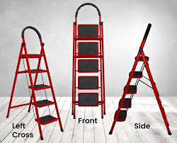 5-Step \ 6-Step Heavy Duty Metal Ladder – Non-Slip Safety Steps, Foldable Lightweight Steel Ladder for Home, Kitchen, Office, Warehouse & Outdoor Use – Easy Storage, Portable, Sturdy .