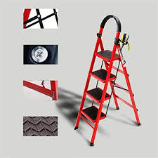 5-Step \ 6-Step Heavy Duty Metal Ladder – Non-Slip Safety Steps, Foldable Lightweight Steel Ladder for Home, Kitchen, Office, Warehouse & Outdoor Use – Easy Storage, Portable, Sturdy .
