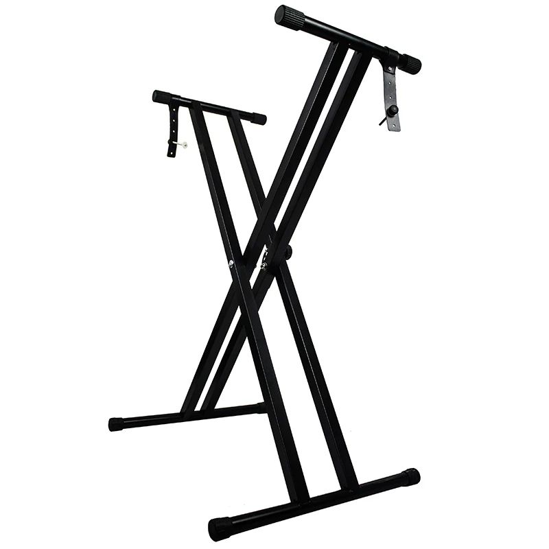 Heavy Duty Keyboard Stand for Musicians - Adjustable Height X-Type Piano Stand with Double Braces, Portable & Foldable for 49/61/88 Key Digital Keyboards